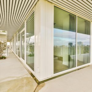 Enchanting balcony with glass railings